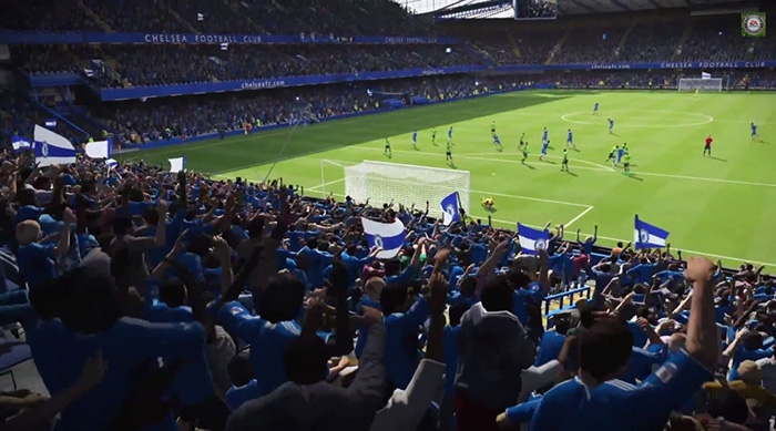 O FIFA 15 rebenta a escala na hora de recriar o ambiente e paixão de um jogo de futebol (foto:EA)