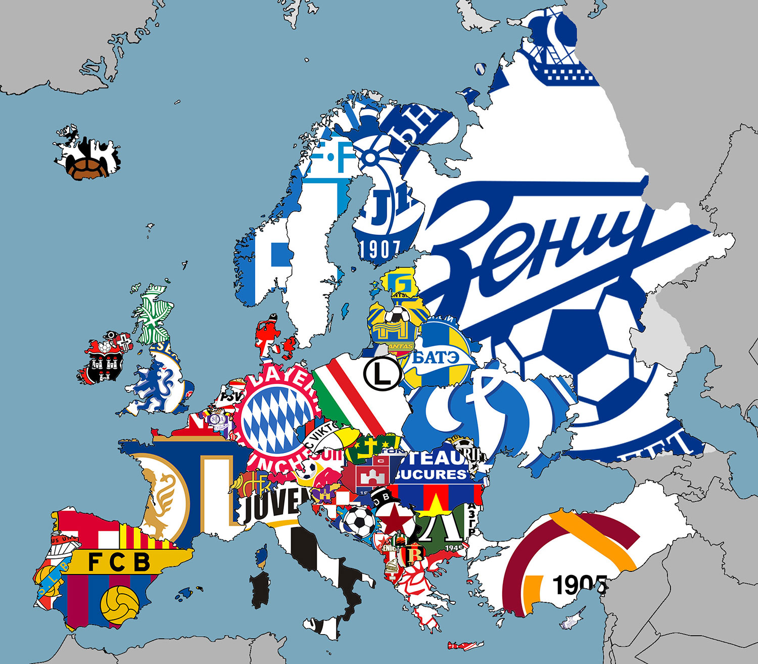 Todos os líderes do momento das ligas europeias (fonte: Reddit)