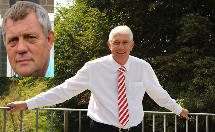 Nigel Thornton (esquerda) e Jim Collins, do Whitehawk FC