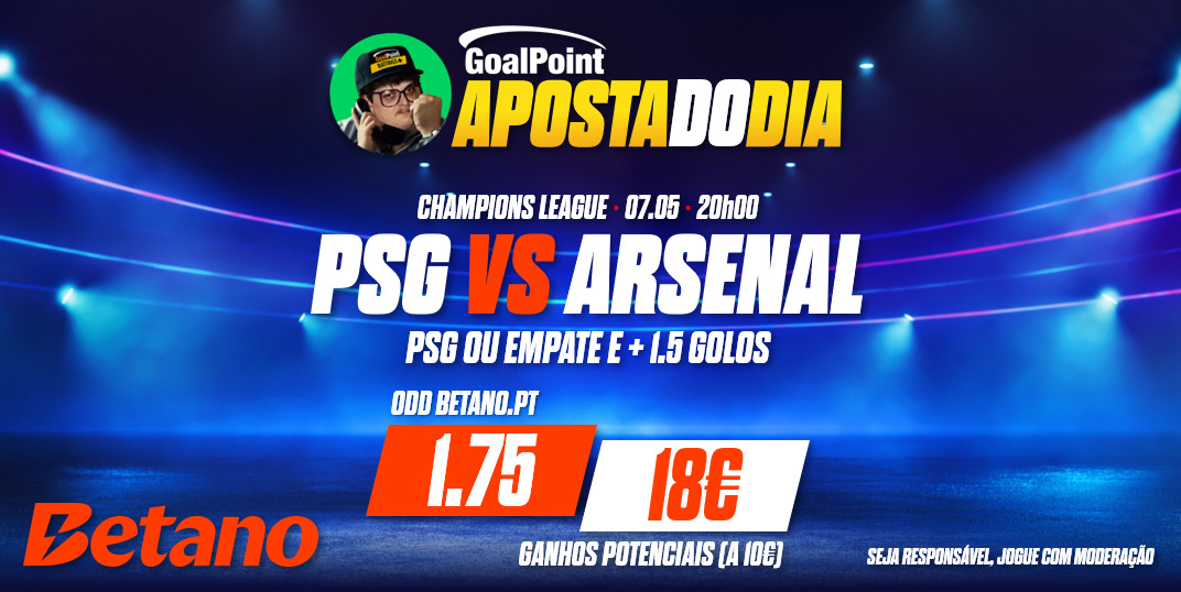 Aposta do Dia: PSG ou empate e mais de 1,5 golos
