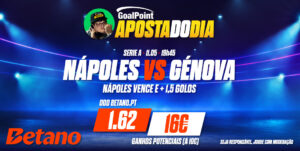 Aposta do Dia: Nápoles ganha e mais de 1,5 golos
